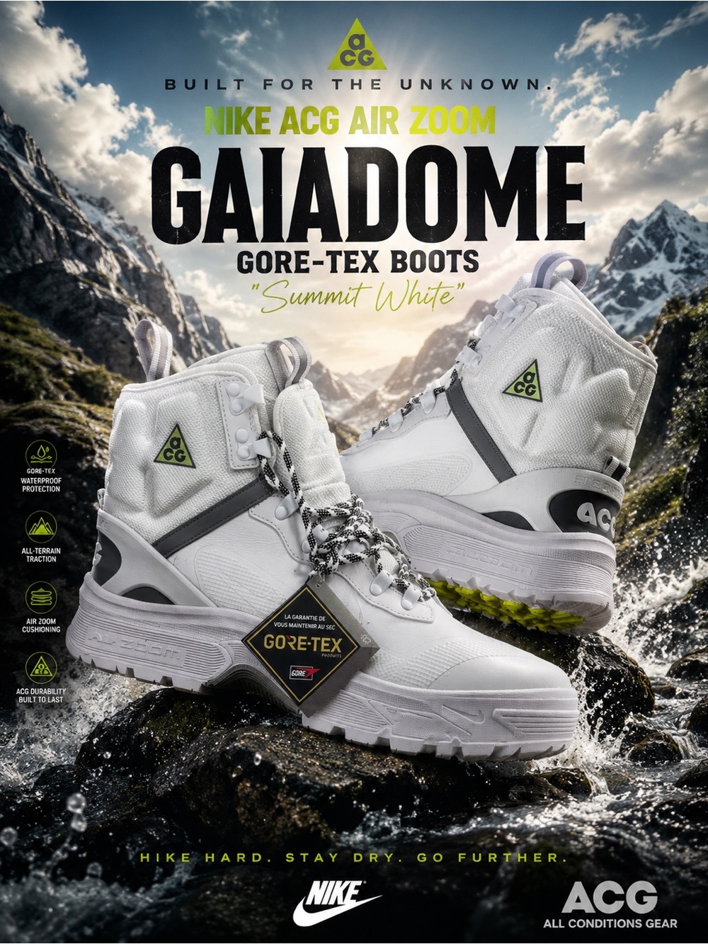 New!🔥Nike ACG Air Zoom Gaiadome GORE-TEX boots in “Summit White”!🔥